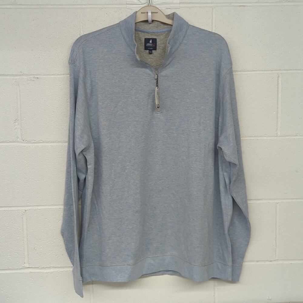 New nwt SZ S Johnnie-O Hanks Heathered Quarter Zip Pullover Malibu light blue
